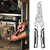 Maxbell Wire Cutter Home Industrial Improvement Foldable Wire Stripper Crimper Plier Gray
