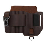 Maxbell PU Leather Multitool Sheath Compact Multitool Pouch for Outdoor Camping Work Dark Brown