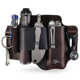 Maxbell PU Leather Multitool Sheath Compact Multitool Pouch for Outdoor Camping Work Dark Brown