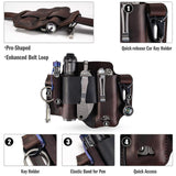 Maxbell PU Leather Multitool Sheath Compact Multitool Pouch for Outdoor Camping Work Dark Brown