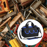 Maxbell Tool Storage Bag Sturdy Tools Shoulder Bag for Plumber Technicians Craftsmen Blue