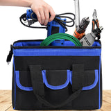 Maxbell Tool Storage Bag Sturdy Tools Shoulder Bag for Plumber Technicians Craftsmen Blue