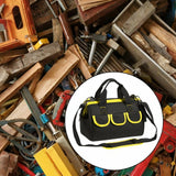 Maxbell Tool Storage Bag Sturdy Tools Shoulder Bag for Plumber Technicians Craftsmen Yellow