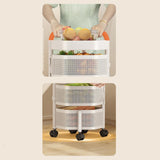 Maxbell Rotating Storage Rack 5 Tier Kitchen Storage Cart for Kitchen Bedroom