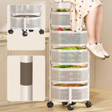 Maxbell Rotating Storage Rack 5 Tier Kitchen Storage Cart for Kitchen Bedroom