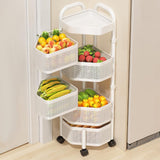 Maxbell Rotating Storage Rack 5 Tier Kitchen Storage Cart for Kitchen Bedroom