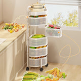 Maxbell Rotating Storage Rack 5 Tier Kitchen Storage Cart for Kitchen Bedroom