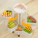 Maxbell Rotating Storage Rack 5 Tier Kitchen Storage Cart for Kitchen Bedroom