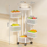 Maxbell Rotating Storage Rack 5 Tier Kitchen Storage Cart for Kitchen Bedroom