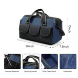 Maxbell 16 inch Wide Mouth Tool Bag for Mechanics DIY Enthusiasts Construction Worker Blue