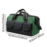 Maxbell 16 inch Wide Mouth Tool Bag for Mechanics DIY Enthusiasts Construction Worker Green