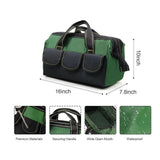 Maxbell 16 inch Wide Mouth Tool Bag for Mechanics DIY Enthusiasts Construction Worker Green