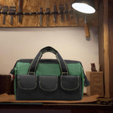 Maxbell 16 inch Wide Mouth Tool Bag for Mechanics DIY Enthusiasts Construction Worker Green