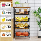 Maxbell 5 Tier Rolling Utility Cart Storage Shelves for Bathroom Garage Laundry Room