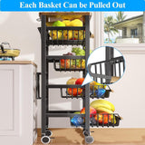 Maxbell 5 Tier Rolling Utility Cart Storage Shelves for Bathroom Garage Laundry Room