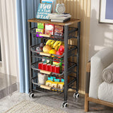 Maxbell 5 Tier Rolling Utility Cart Storage Shelves for Bathroom Garage Laundry Room