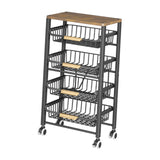 Maxbell 5 Tier Rolling Utility Cart Storage Shelves for Bathroom Garage Laundry Room