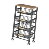 Maxbell 5 Tier Rolling Utility Cart Storage Shelves for Bathroom Garage Laundry Room