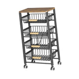Maxbell 5 Tier Rolling Utility Cart Storage Shelves for Bathroom Garage Laundry Room