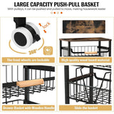 Maxbell 5 Tier Rolling Utility Cart Storage Shelves for Bathroom Garage Laundry Room