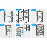 Maxbell 5 Tier Rolling Utility Cart Storage Shelves for Bathroom Garage Laundry Room