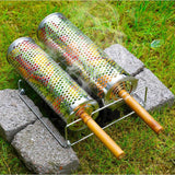 Maxbell 2x Rolling Grilling Baskets Portable BBQ Net for Picnic Outdoor Camping