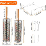 Maxbell 2x Rolling Grilling Baskets Portable BBQ Net for Picnic Outdoor Camping