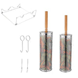 Maxbell 2x Rolling Grilling Baskets Portable BBQ Net for Picnic Outdoor Camping