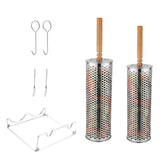 Maxbell 2x Rolling Grilling Baskets Portable BBQ Net for Picnic Outdoor Camping