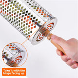 Maxbell 2x Rolling Grilling Baskets Portable BBQ Net for Picnic Outdoor Camping