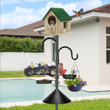 Maxbell Bird Feeder Pole Gifts Bird Feeding Station for Wind Chimes Lanterns Baskets