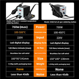 Maxbell Hot Air Rework Station and Soldering Iron Kit High Power 760W for SMD IC PCB