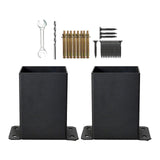 Maxbell Post Base Post Bracket Kit Solid Steel for Wood or Concrete Floors Versatile 2Pcs