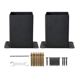 Maxbell Post Base Post Bracket Kit Solid Steel for Wood or Concrete Floors Versatile 2Pcs