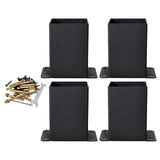 Maxbell Post Base Post Bracket Kit Solid Steel for Wood or Concrete Floors Versatile 4Pcs
