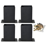 Maxbell Post Base Post Bracket Kit Solid Steel for Wood or Concrete Floors Versatile 4Pcs