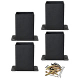 Maxbell Post Base Post Bracket Kit Solid Steel for Wood or Concrete Floors Versatile 4Pcs