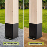 Maxbell Post Base Post Bracket Kit Solid Steel for Wood or Concrete Floors Versatile 4Pcs