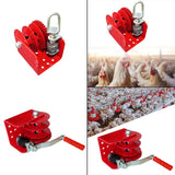 Maxbell Chicken Farm Lifter Winch Easy to Use Sturdy Maximum Load 500kg Carbon Steel Iron Ring