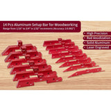 Maxbell 14Pcs Router Table Saw Setup Bars with Storage Case Sturdy Woodworking Setup