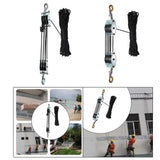 Maxbell Rope Pulley Hoist Compact Sturdy Rope Hoisting for Building Garage Warehouse 3 Wheel and 15m Rope