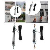 Maxbell Rope Pulley Hoist Compact Sturdy Rope Hoisting for Building Garage Warehouse 3 Wheel and 15m Rope