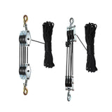 Maxbell Rope Pulley Hoist Compact Sturdy Rope Hoisting for Building Garage Warehouse 3 Wheel and 15m Rope