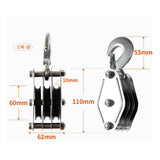 Maxbell Rope Pulley Hoist Compact Sturdy Rope Hoisting for Building Garage Warehouse 3 Wheel and 15m Rope