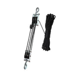 Maxbell Rope Pulley Hoist Compact Sturdy Rope Hoisting for Building Garage Warehouse 3 Wheel and 15m Rope