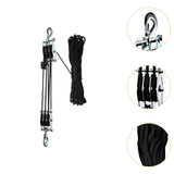 Maxbell Rope Pulley Hoist Compact Sturdy Rope Hoisting for Building Garage Warehouse 3 Wheel and 15m Rope