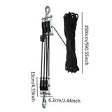 Maxbell Rope Pulley Hoist Compact Sturdy Rope Hoisting for Building Garage Warehouse 3 Wheel and 15m Rope