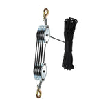 Maxbell Rope Pulley Hoist Compact Sturdy Rope Hoisting for Building Garage Warehouse 4 Wheel and 20m Rope