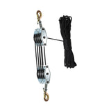 Maxbell Rope Pulley Hoist Compact Sturdy Rope Hoisting for Building Garage Warehouse 4 Wheel and 20m Rope