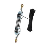 Maxbell Rope Pulley Hoist Compact Sturdy Rope Hoisting for Building Garage Warehouse 4 Wheel and 20m Rope